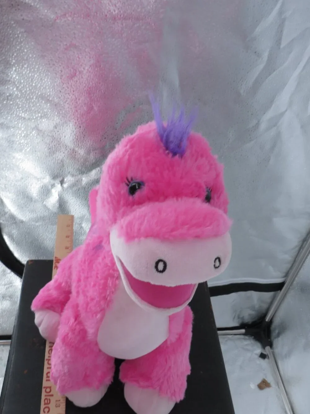 Build A Bear Pink Dinosaur Plush Purple Spots 15 in Medium Soft Stuffed Animal